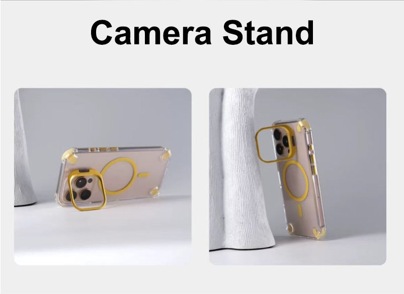 Cover Trasparente con Supporto Integrato nella Cornice Fotocamera per iPhone | MagSafe & Anti-Urto