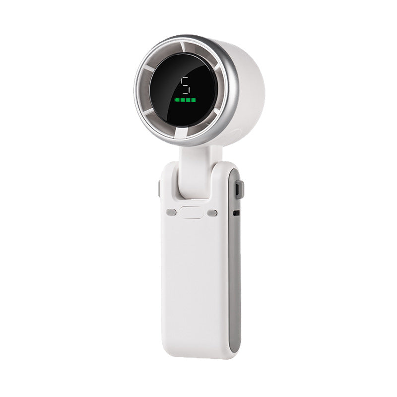 Ventilatore Portatile a Turbina – Ricaricabile USB, Display Digitale, Motore Brushless, Raffreddamento Rapido, da Tavolo o da Collo, Pieghevole - VP01