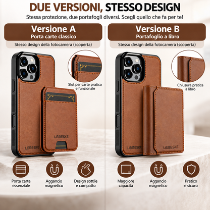 Cover Magnetica con Portafoglio Rimovibile 2 in 1 – Supporto Regolabile e Porta Carte CS15