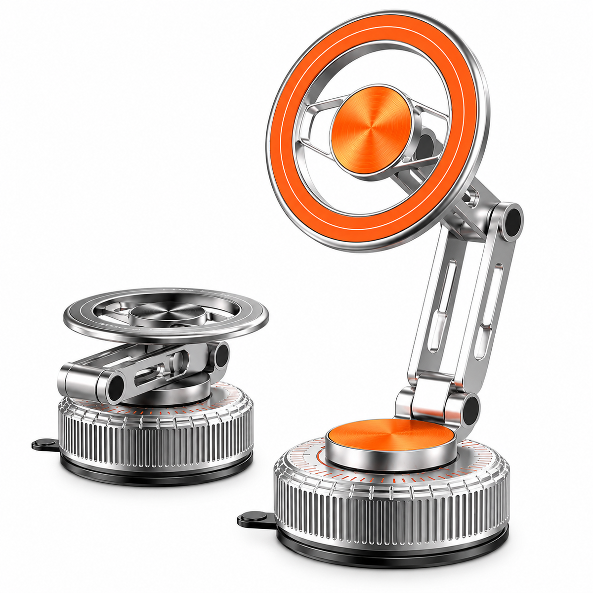 Supporto Magnetico a Ventosa in Metallo, Pieghevole e Regolabile, Rotazione a 360°, Multisuperficie per Auto, Casa e Ufficio, Ideale per Cruscotti e Superfici Lisce – X2-102