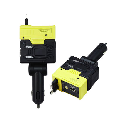 Caricatore auto 4 in 1 con LED cielo stellato, USB, Type-C e cavi estensibili Lightning | Type C – Ricarica rapida PD 3.0 66W -A1