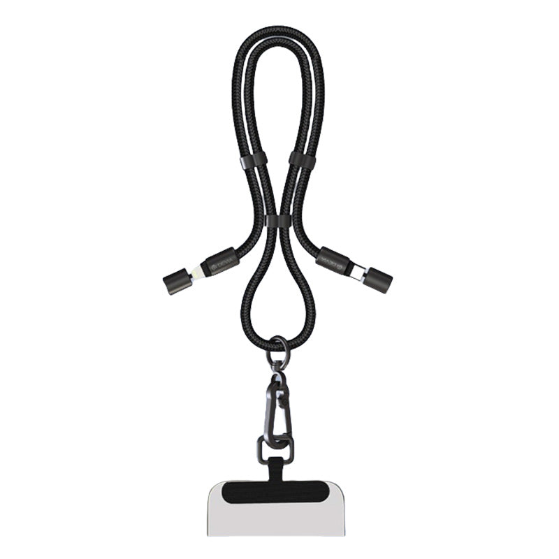Cordino tracolla porta telefono con cavo ricarica veloce 60W | Tipo-C o Lightning | Lunghezza 1,6m