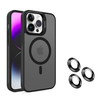 Cover iPhone con Supporto Fotocamera Integrato – Trasparente Fumé, Compatibile MagSafe, Mod. 7011