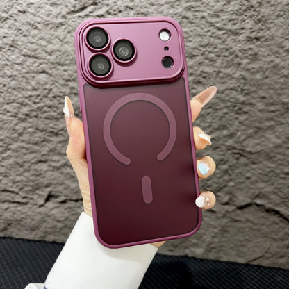 Cover per iPhone con Protezione Fotocamera, Trasparente Effetto Fumé, Compatibile con MagSafe – 6048