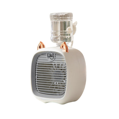 Mini Ventilatore Portatile con Nebulizzatore Umidificante — 3 Velocità, Ricarica USB-C Bianco/grigio - NF12