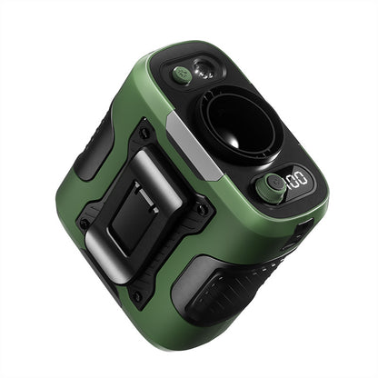 Power bank multifunzione 6000mAh con display LED, torcia, mini ventilatore, aggancio a cintura e tracolla – Robusto e antiurto, ideale per driver, lavori all’aperto e altro - N102