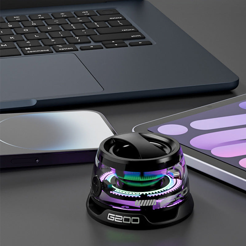 2 in 1 Mini Altoparlante Bluetooth Wireless Portatile – Con Supporto Magnetico e Luci RGB Colorate-G200