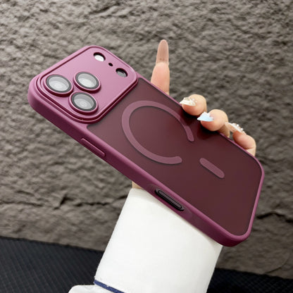 Cover per iPhone con Protezione Fotocamera, Trasparente Effetto Fumé, Compatibile con MagSafe – 6048