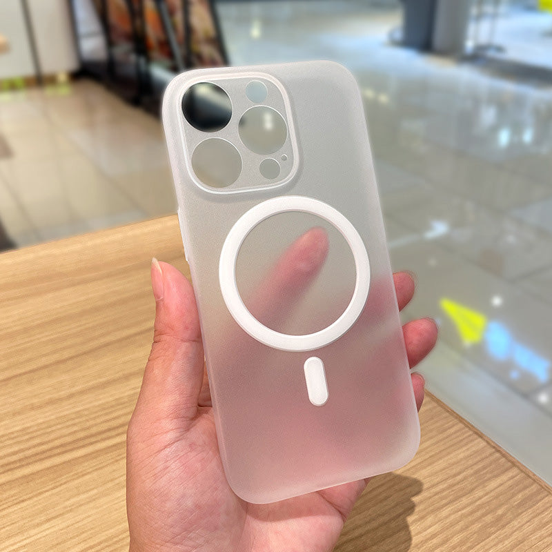 Cover Ultra Sottile da 12g per iPhone – Effetto Fumé, Finitura Opaca Antiscivolo, Compatibile con MagSafe, Anti-Impronta, Protezione Antiurto Mod. CS04