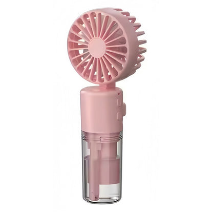 Mini Ventilatore Portatile con Nebulizzatore – 3 in 1: Da Tavolo, Manuale o da Collo | Ideale per Viaggi e Attività all’Aperto- F2