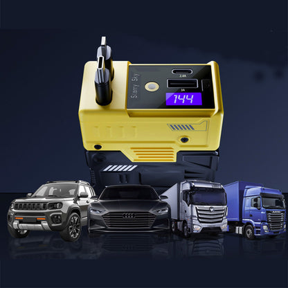 Caricatore auto 4 in 1 con LED cielo stellato, USB, Type-C e cavi estensibili Lightning | Type C – Ricarica rapida PD 3.0 66W -A1