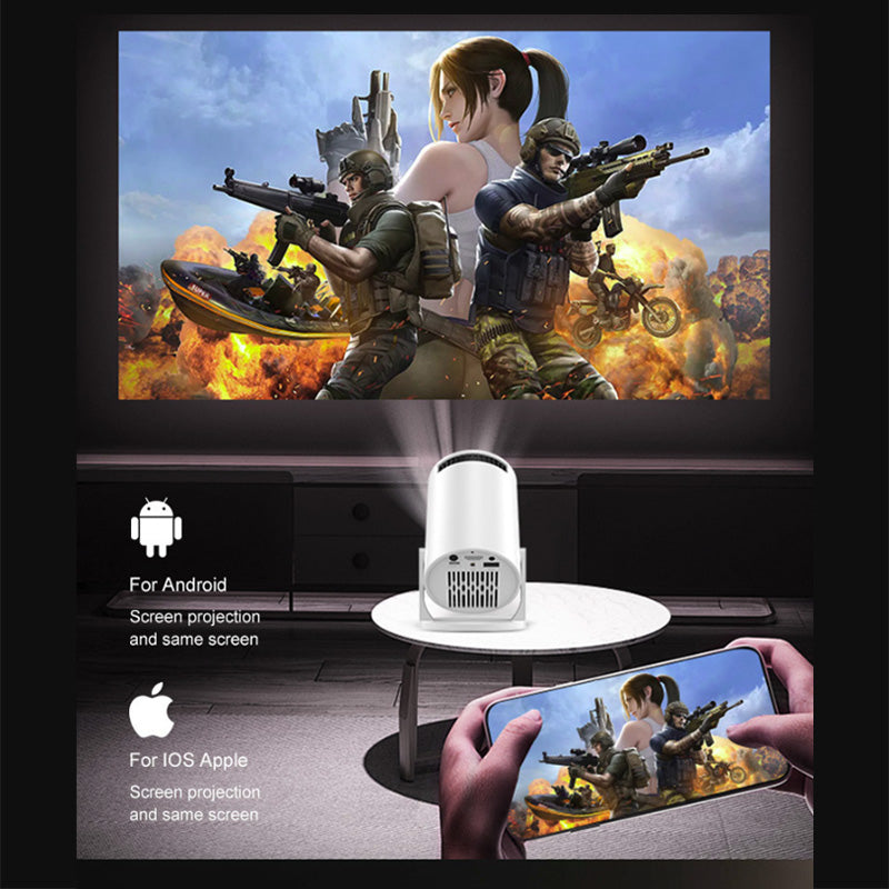Mini Proiettore LED Wireless – Rotazione a 240°, proiezione fino a 120" - 4K HD 1280x720 , compatibile con Android, iOS, HDMI e USB - Y200 | 300 Ultra