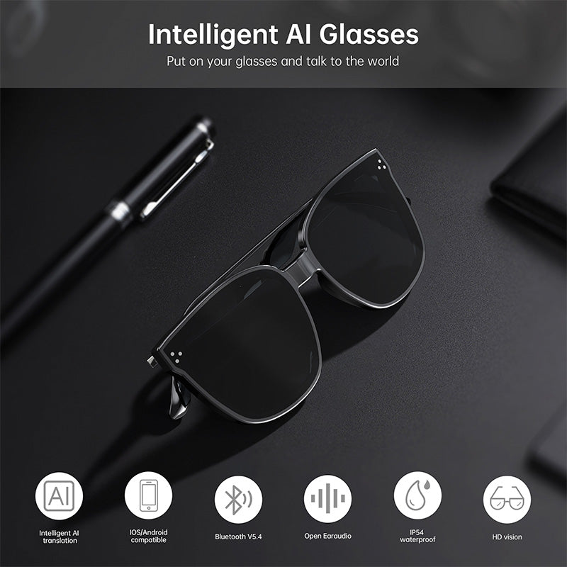 Occhiali da Sole Bluetooth Intelligenti – Audio Open-Ear, Microfono Integrato, Controllo Touch, Protezione UV, Design Unisex - HY1001/HY1002/HY1008