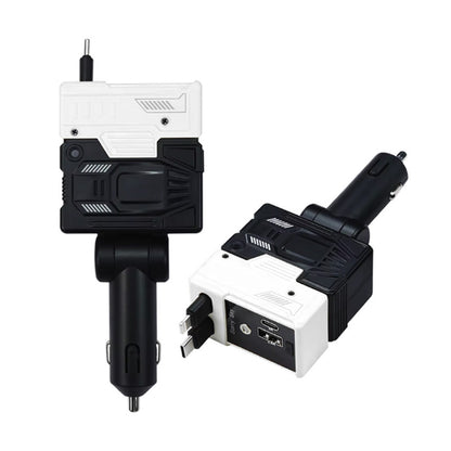 Caricatore auto 4 in 1 con LED cielo stellato, USB, Type-C e cavi estensibili Lightning | Type C – Ricarica rapida PD 3.0 66W -A1