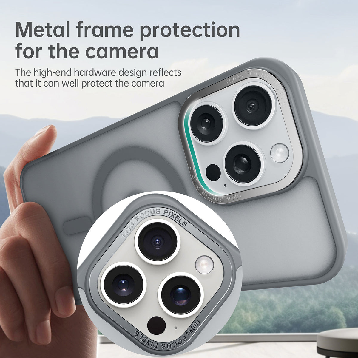 Cover per iPhone - Trasparente effetto fumé - Soft touch + Anti impronte - compatibile per magsafe - 6030
