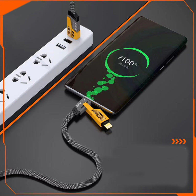 Cavo Dati 4 in 1 Intrecciato in Nylon | Ricarica Rapida 3.0A, PD 20W/65W – USB & Type-C verso Lightning/Type-C 1M - SC-101
