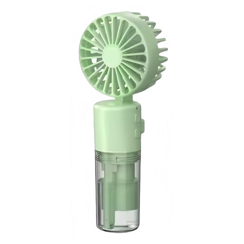 Mini Ventilatore Portatile con Nebulizzatore – 3 in 1: Da Tavolo, Manuale o da Collo | Ideale per Viaggi e Attività all’Aperto- F2