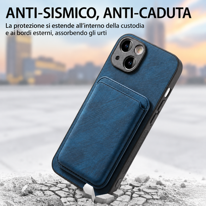 Cover Magnetica effetto pelle 2 in 1 con Portafoglio Porta Carte Rimovibile – Design Elegante, Protezione e Praticità - CS14