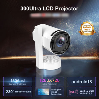 Mini Proiettore LED Wireless – Rotazione a 240°, proiezione fino a 120" - 4K HD 1280x720 , compatibile con Android, iOS, HDMI e USB - Y200 | 300 Ultra