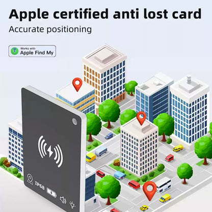 Mini Card Anti-Smarrimento 3.3x4.5cm | Compatibile con Apple Find My | Localizzazione Globale | Wireless & Impermeabile IP68 - K7
