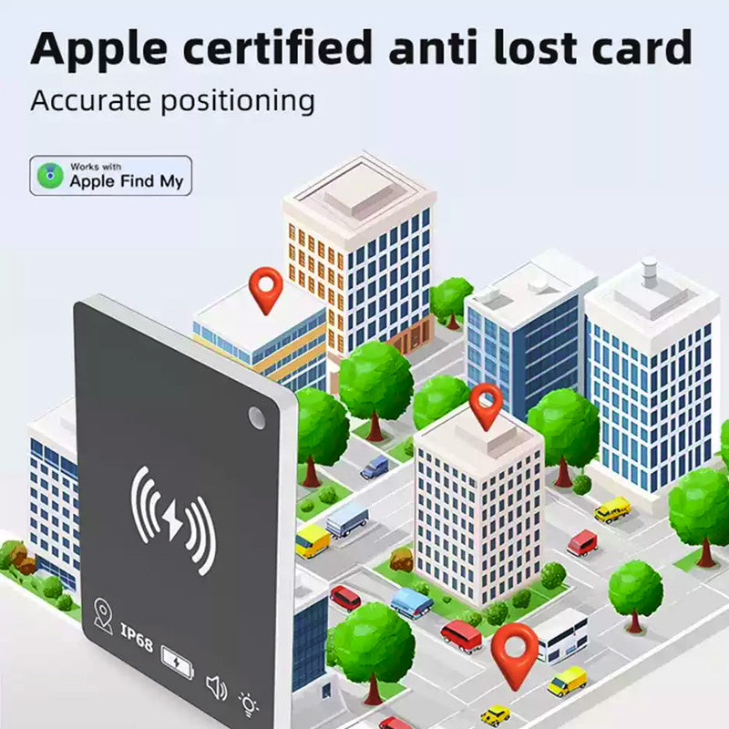 Mini Card Anti-Smarrimento 3.3x4.5cm | Compatibile con Apple Find My | Localizzazione Globale | Wireless & Impermeabile IP68 - K7