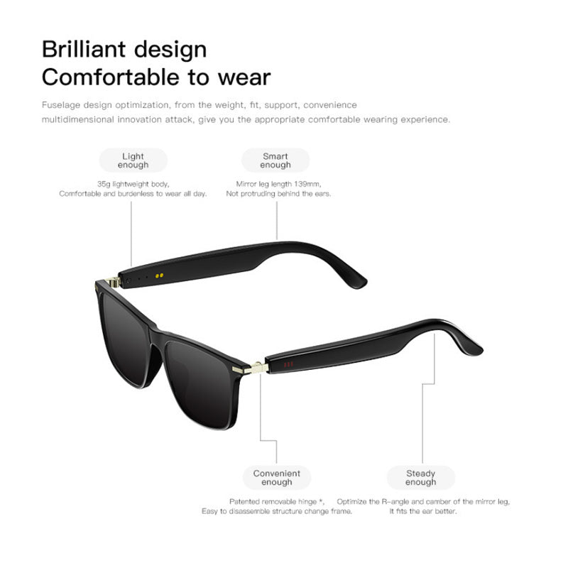 Occhiali Audio Intelligenti: Chiamate Telefoniche, Ascolto Musica, Controllo Touch, Assistente Vocale, Protezione UV, Modello Elegante Unisex - OM01