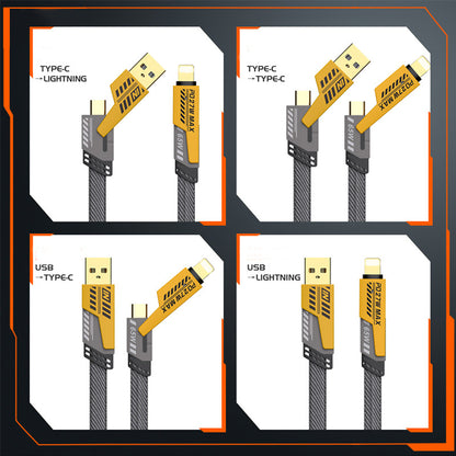 Cavo Dati 4 in 1 Intrecciato in Nylon | Ricarica Rapida 3.0A, PD 20W/65W – USB & Type-C verso Lightning/Type-C 1M - SC-101