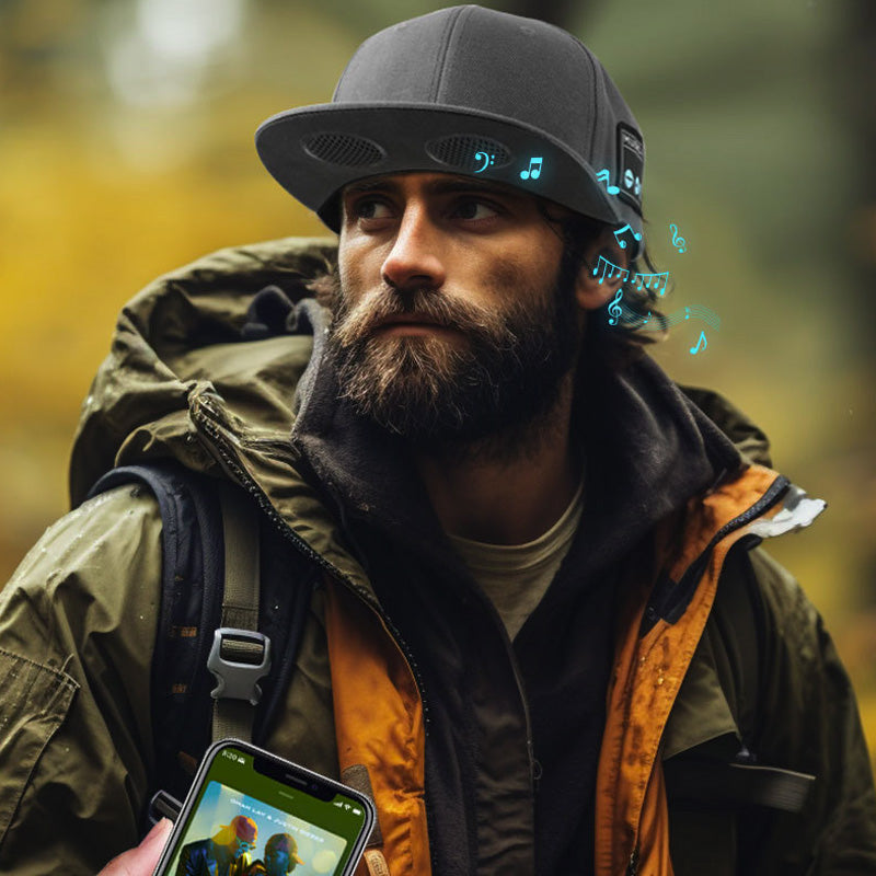 Cappello Unisex Regolabile con Altoparlante Bluetooth 5.4 Integrato | Ideale per Sport, Relax e Uso Quotidiano | Nero - BT-01