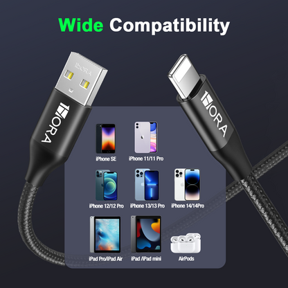 Cavo USB-A ➜ USB-C/LIGHTNING Intrecciato 1m | Ricarica Rapida 2.4A & Alta Resistenza - CAB249/CAB250