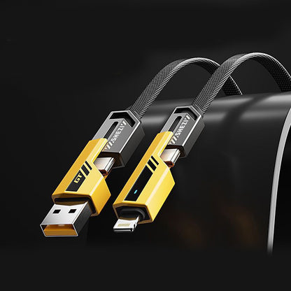 Cavo Dati 4 in 1 Intrecciato in Nylon | Ricarica Rapida 3.0A, PD 20W/65W – USB & Type-C verso Lightning/Type-C 1M - SC-101