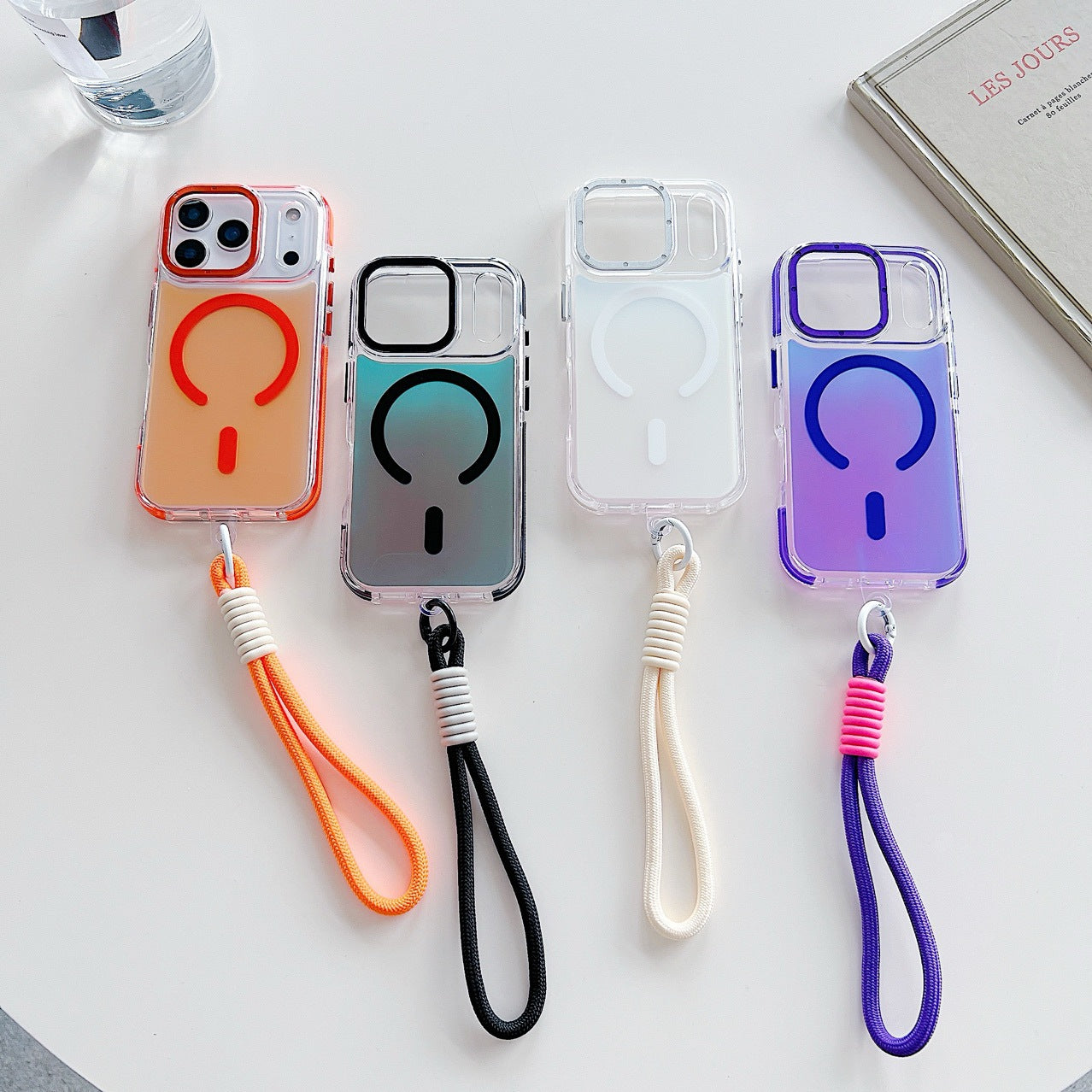Cover Magnetica Compatibile MagSafe con Laccetto da Polso per iPhone | Custodia Trasparente Antiurto con Bordi Rinforzati - CS13