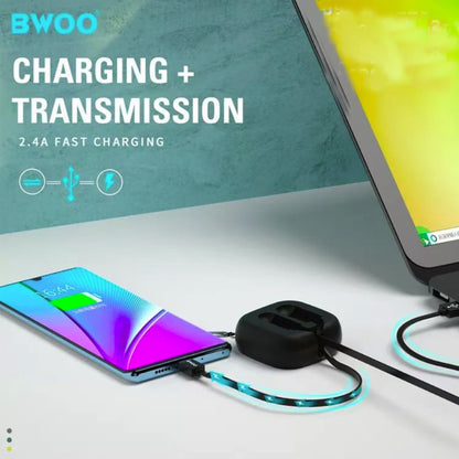Cavo Retrattile USB-C / Lightning 100cm – Anti-Groviglio, Ricarica e Dati, con Custodia Portatile in ABS - BO-X82