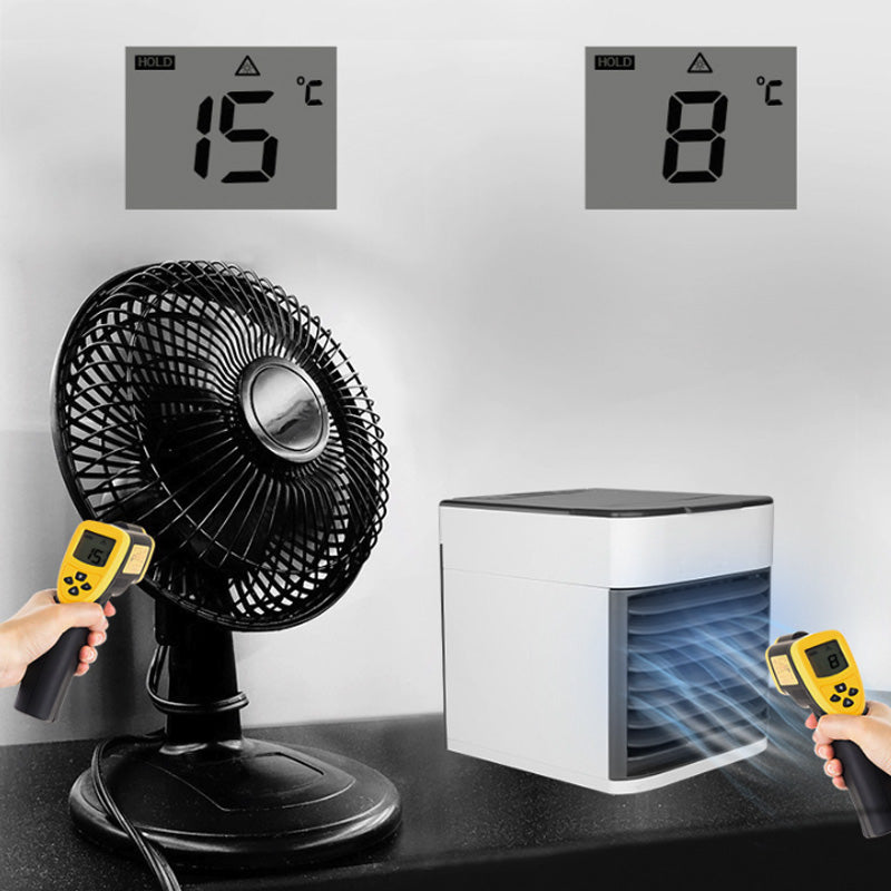 Mini Condizionatore Portatile | Raffredda, Illumina e Rilassa – Silenzioso, 3 Velocità, LED 7 Colori – Perfetto per Casa, Ufficio, Campeggio
