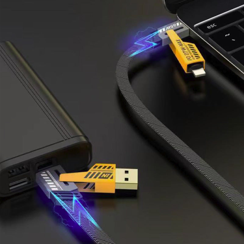 Cavo Dati 4 in 1 Intrecciato in Nylon | Ricarica Rapida 3.0A, PD 20W/65W – USB & Type-C verso Lightning/Type-C 1M - SC-101