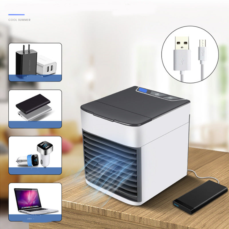 Mini Condizionatore Portatile | Raffredda, Illumina e Rilassa – Silenzioso, 3 Velocità, LED 7 Colori – Perfetto per Casa, Ufficio, Campeggio