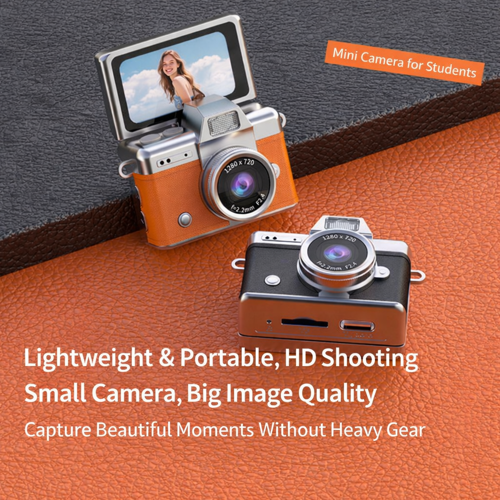 Mini Fotocamera Digitale portatile | Schermo Selfie Rotante 180° | Foto e Video HD 1280x720P | 32GB incluso- LK-027