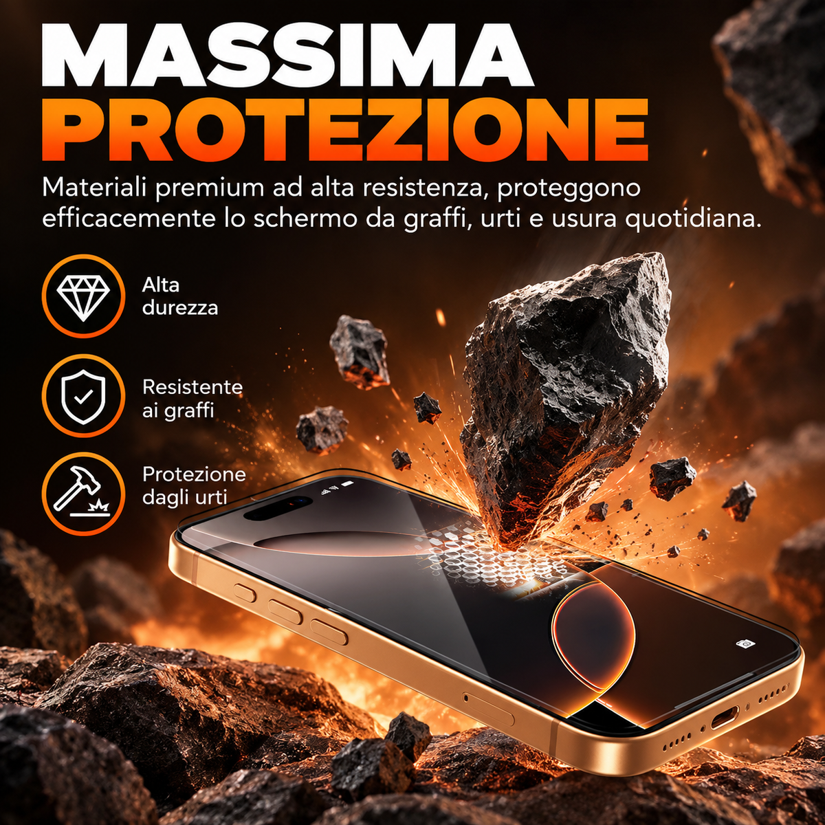 Pellicola Protettiva in Vetro Temperato per iPhone | 2 Pezzi con Kit di Applicazione Antipolvere | Alta Trasparenza | Anti-Impronte | Protezione Antiurto | Applicazione Facile e Precisa - MAGIC