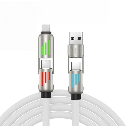 Cavo Bestseller 240W RGB con Luce a Colonna｜4 in 1 Due-in-Due｜Compatibile Android/ Apple / Type-C Mod. CV11