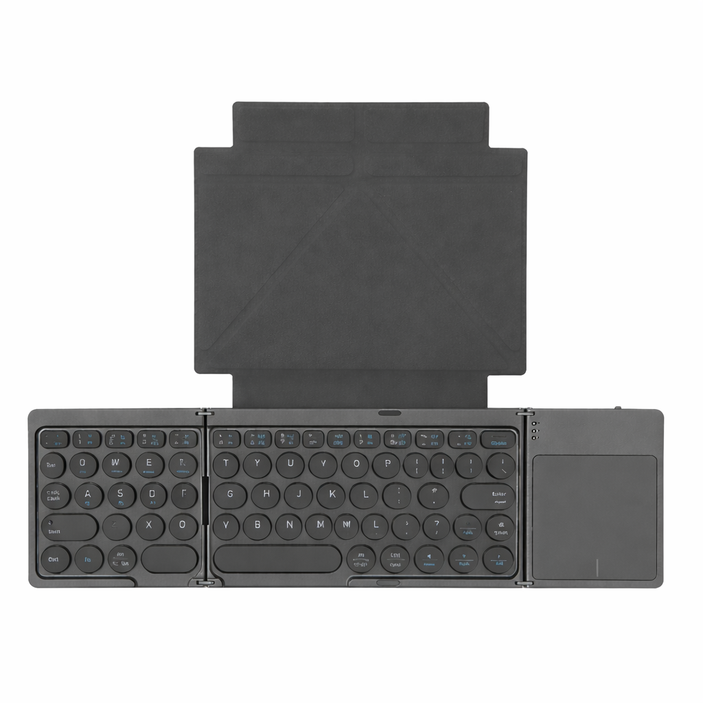 Tastiera Bluetooth Pieghevole a Tre Ante con Touchpad Integrato |compatibile con smartphone tablet e laptop - B033