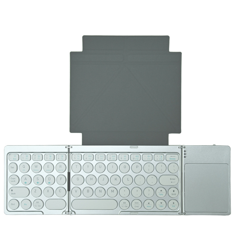 Tastiera Bluetooth Pieghevole a Tre Ante con Touchpad Integrato |compatibile con smartphone tablet e laptop - B033