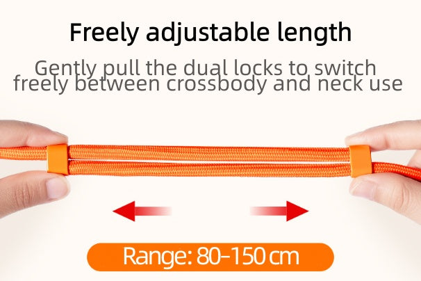 Cordino Universale Regolabile per Smartphone – Doppio Cordino Intrecciato con Moschettoni in Metallo e Piastra TPU - CD02