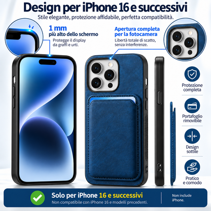 Cover Magnetica con Portafoglio Porta Carte Rimovibile – Design Elegante, Protezione e Praticità - CS14