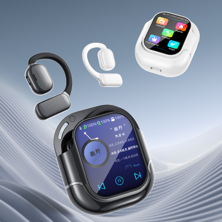 Auricolari AI G305 con Traduzione Intelligente | Bluetooth Sportivi a Clip, Schermo LED Smart & Design Ergonomico