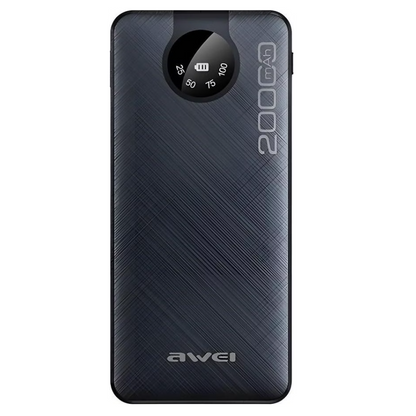 Awei P134K Power Bank 20000mAh  | 4 Cavi Integrati  | Ricarica Rapida  | Display LED  |  Ultra Slim & Portatile