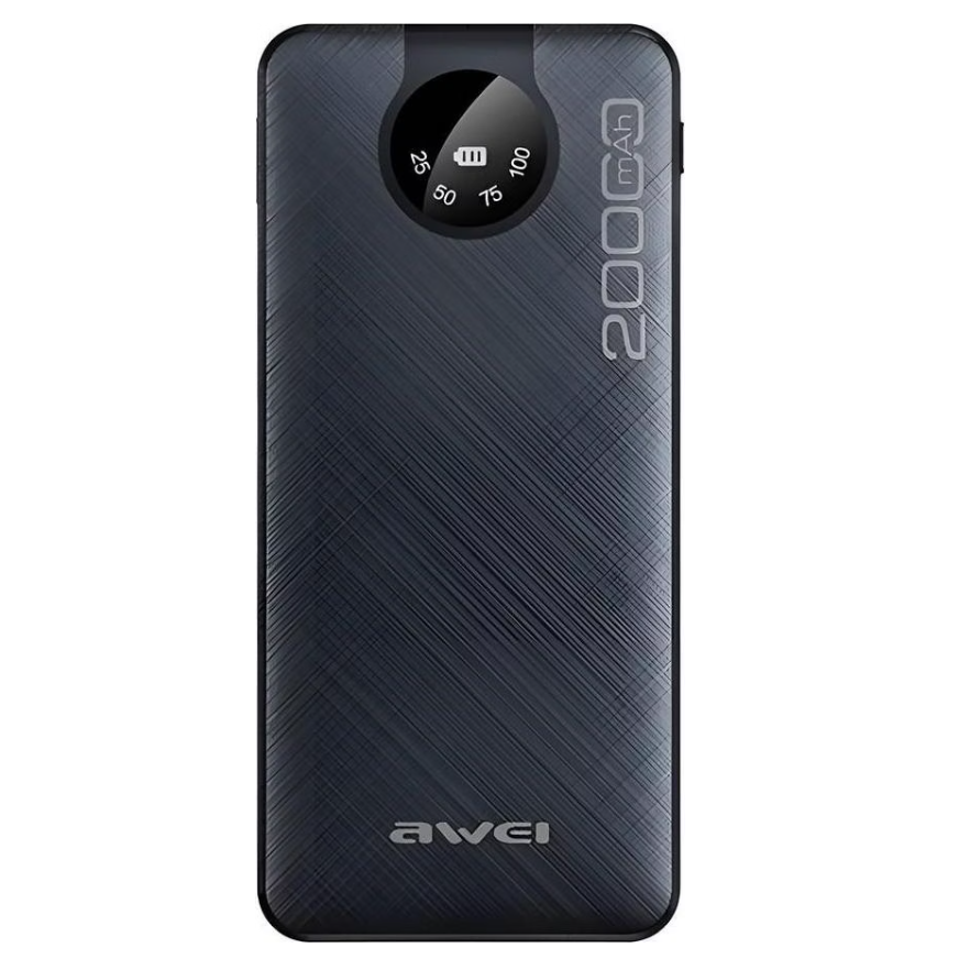 Awei P134K Power Bank 20000mAh  | 4 Cavi Integrati  | Ricarica Rapida  | Display LED  |  Ultra Slim & Portatile