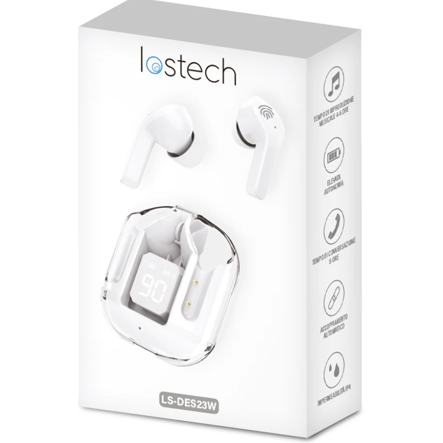 LOSTECH PREMIUM LS-DES23W Auricolari True Wireless - White