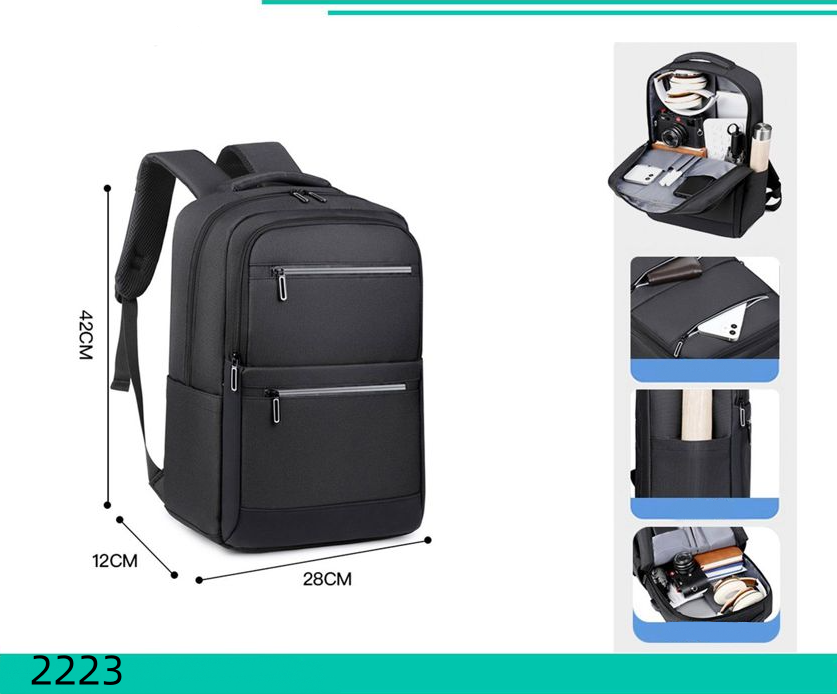 Zaino Multifunzione 2223 - Capiente, Organizzato, Design Moderno e Professionale con Tasche Frontali, Scomparto Principale e Tasca Laterale Dedicata