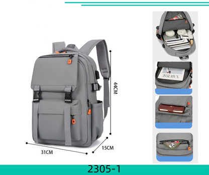 Zaino Multifunzione 2305/2306-1 - Impermeabile Capiente e Organizzato con Scomparti Multipli e Tasche Intere per Laptop Libri e Accessori