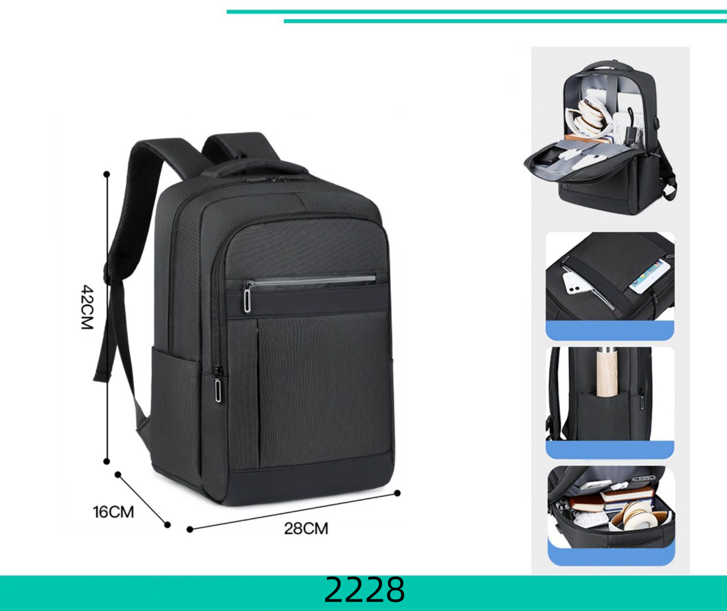 Zaini Multifunzione 2228/7 - Capienti Organizzati Design Moderno Struttura Solida Spallacci Imbottiti Interni Ampio Scomparto Principale Tasche Frontali e Laterali