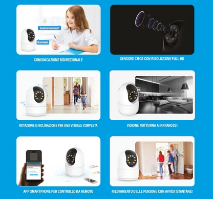 Telecamera Smart Wi-Fi Interno | Full HD 1080P | Visione Notturna | Audio Bidirezionale - LS-IPC10